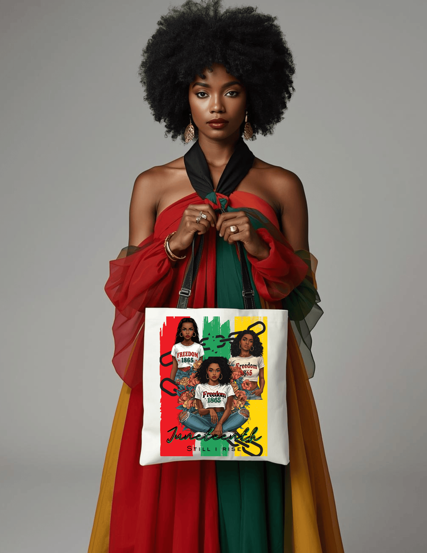 Juneteenth Freedom 1865 Tote Bag — Afrocentric Celebration Bag