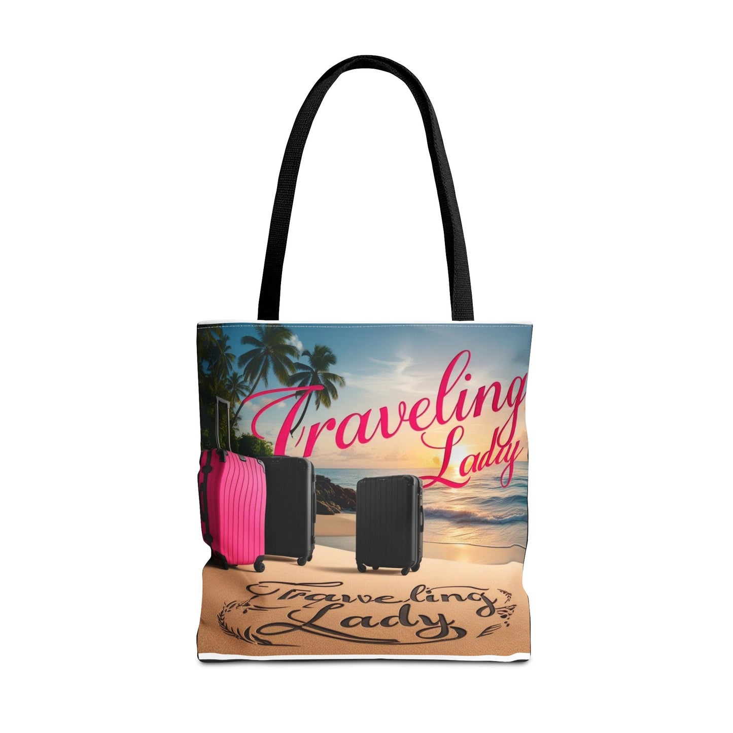 Traveling Lady Tote Bag - Stylish Beach Vacation Accessory