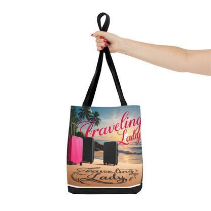 Traveling Lady Tote Bag - Stylish Beach Vacation Accessory