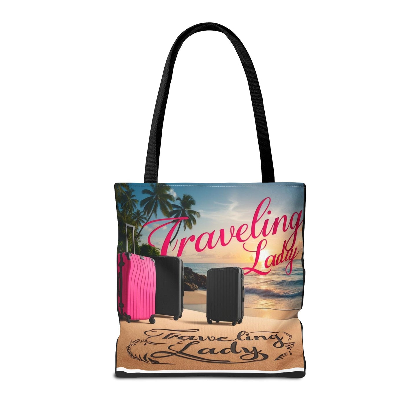 Traveling Lady Tote Bag - Stylish Beach Vacation Accessory