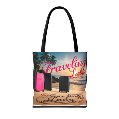 Traveling Lady Tote Bag - Stylish Beach Vacation Accessory