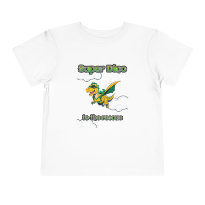 Toddler Tee with superhero dinosaur design for kids.