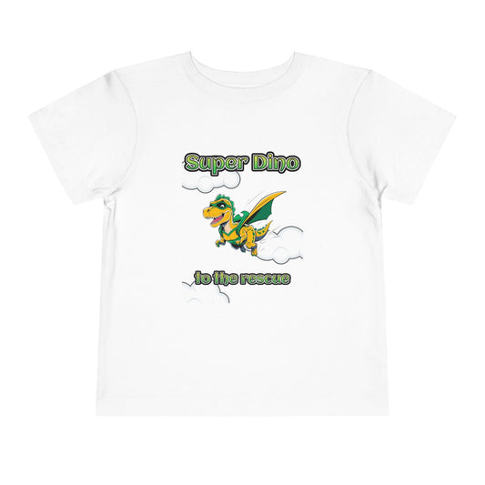 Toddler Tee with superhero dinosaur design for kids.