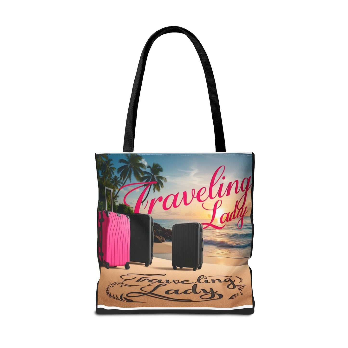 Traveling Lady Tote Bag - Stylish Beach Vacation Accessory