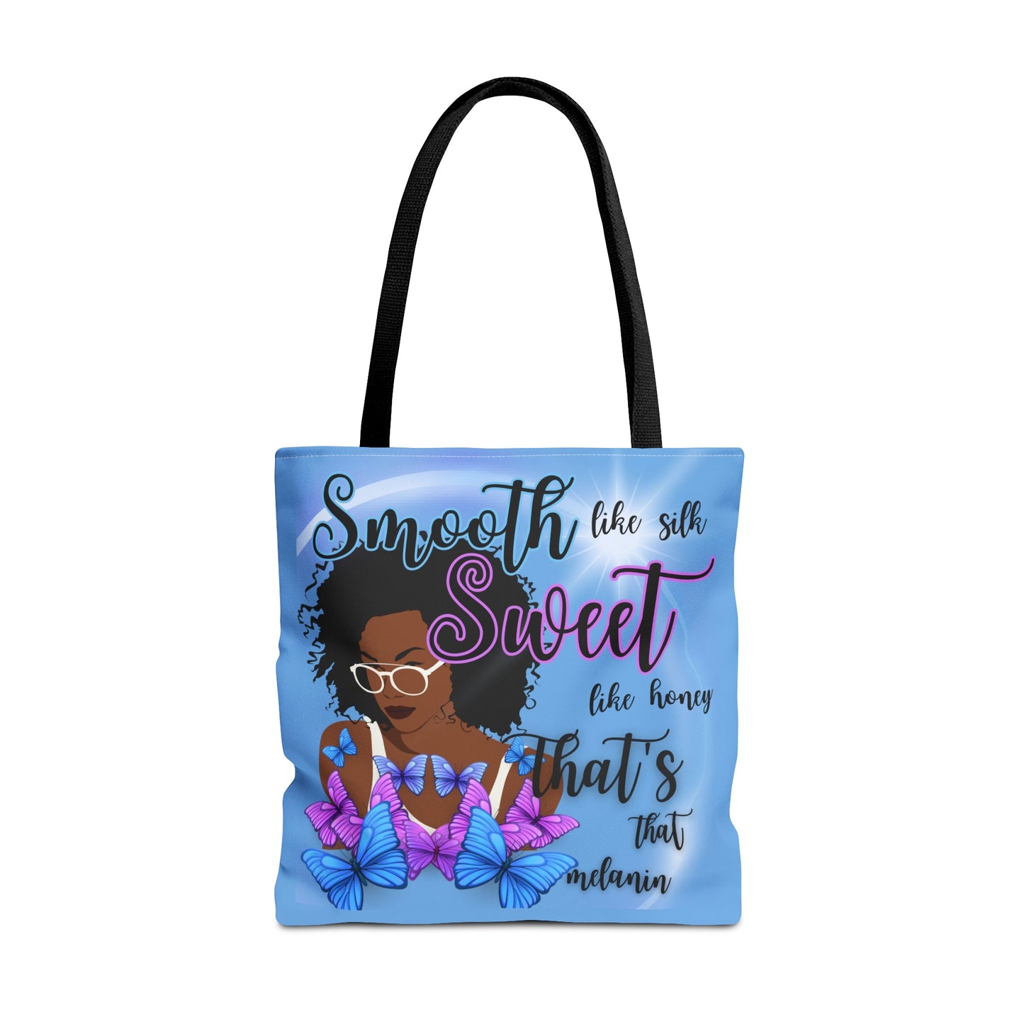 Melanin Tote Bag - Smooth Like Silk, Sweet Like Honey, Beautiful Calm Colors