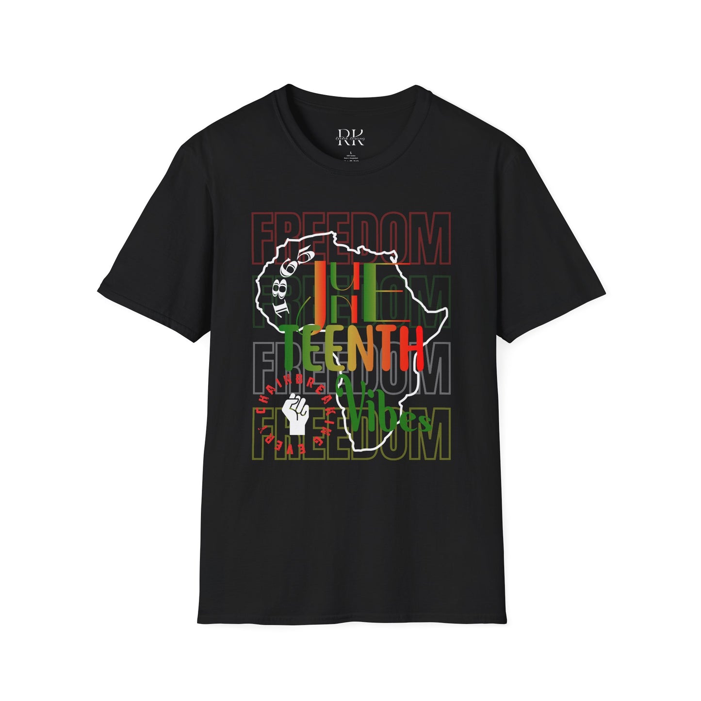 Juneteenth Freedom T-Shirt — Africa Silhouette with Pan-African Colors