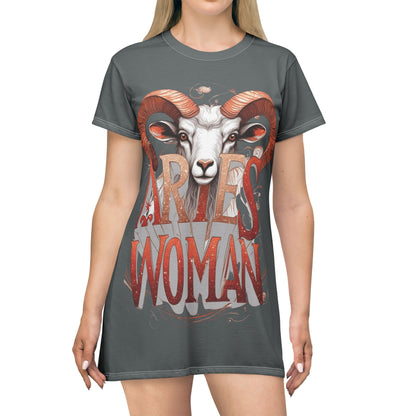 Aries Woman Dress - Zodiac Fashion, Astrology Apparel, Unique Gift, Boho Dress, Casual Wear, Birthday Outfit