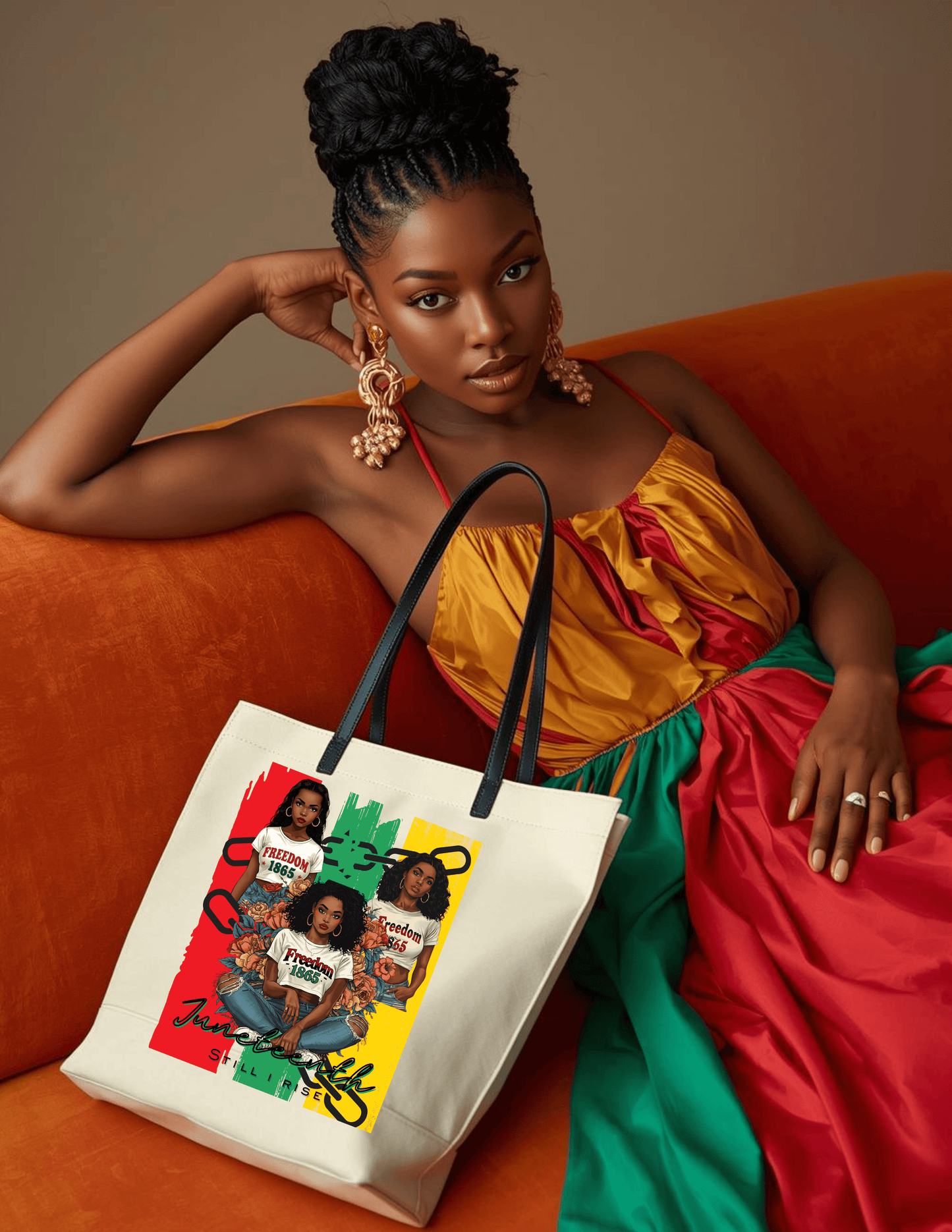 Juneteenth Freedom 1865 Tote Bag — Afrocentric Celebration Bag