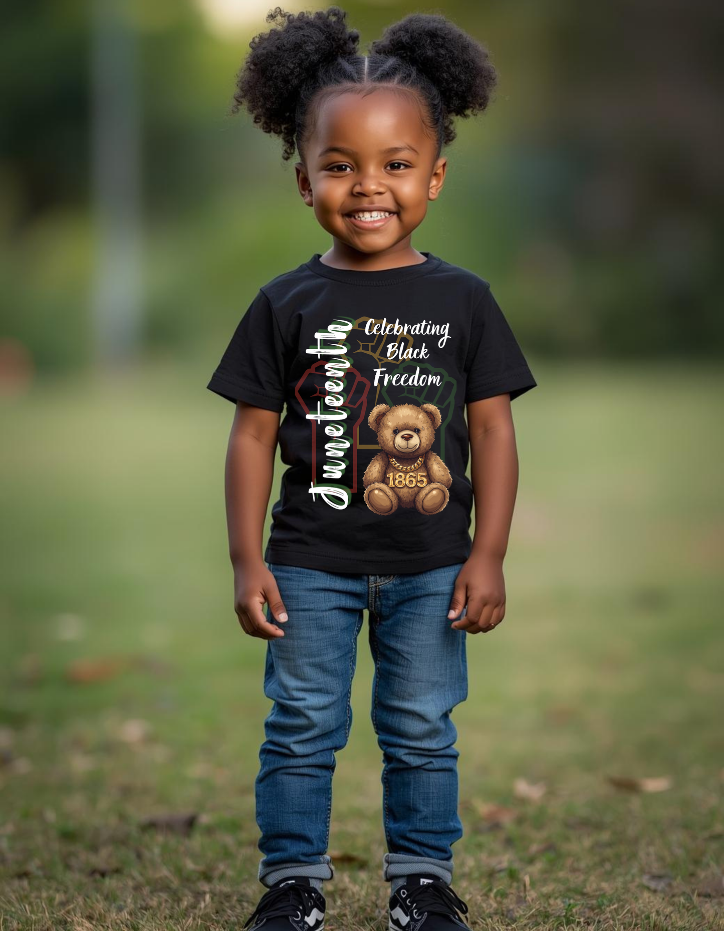 Toddler Tee — Juneteenth "Celebrating Black Freedom" Teddy 1865