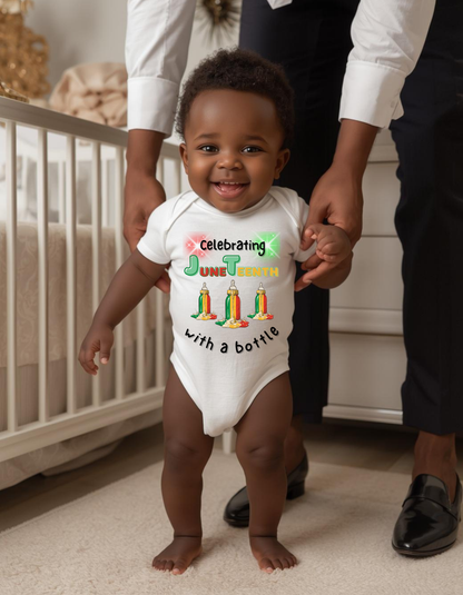 Juneteenth Baby Bodysuit – "Celebrating Juneteenth with a Bottle" Infant Onesie
