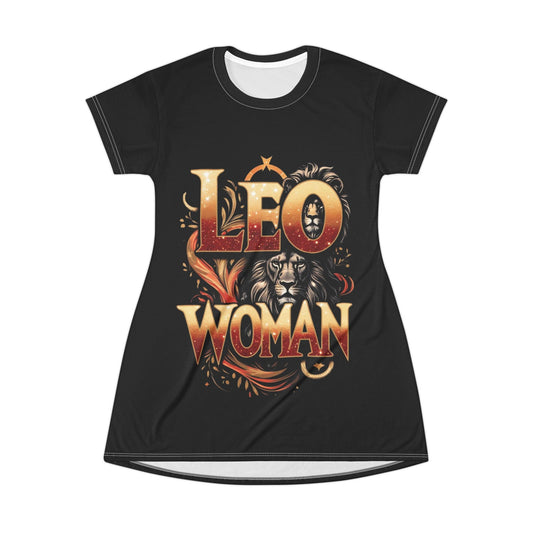 Leo Dress - Zodiac t-shirt dress for female Leo's, stylish and comfortable.