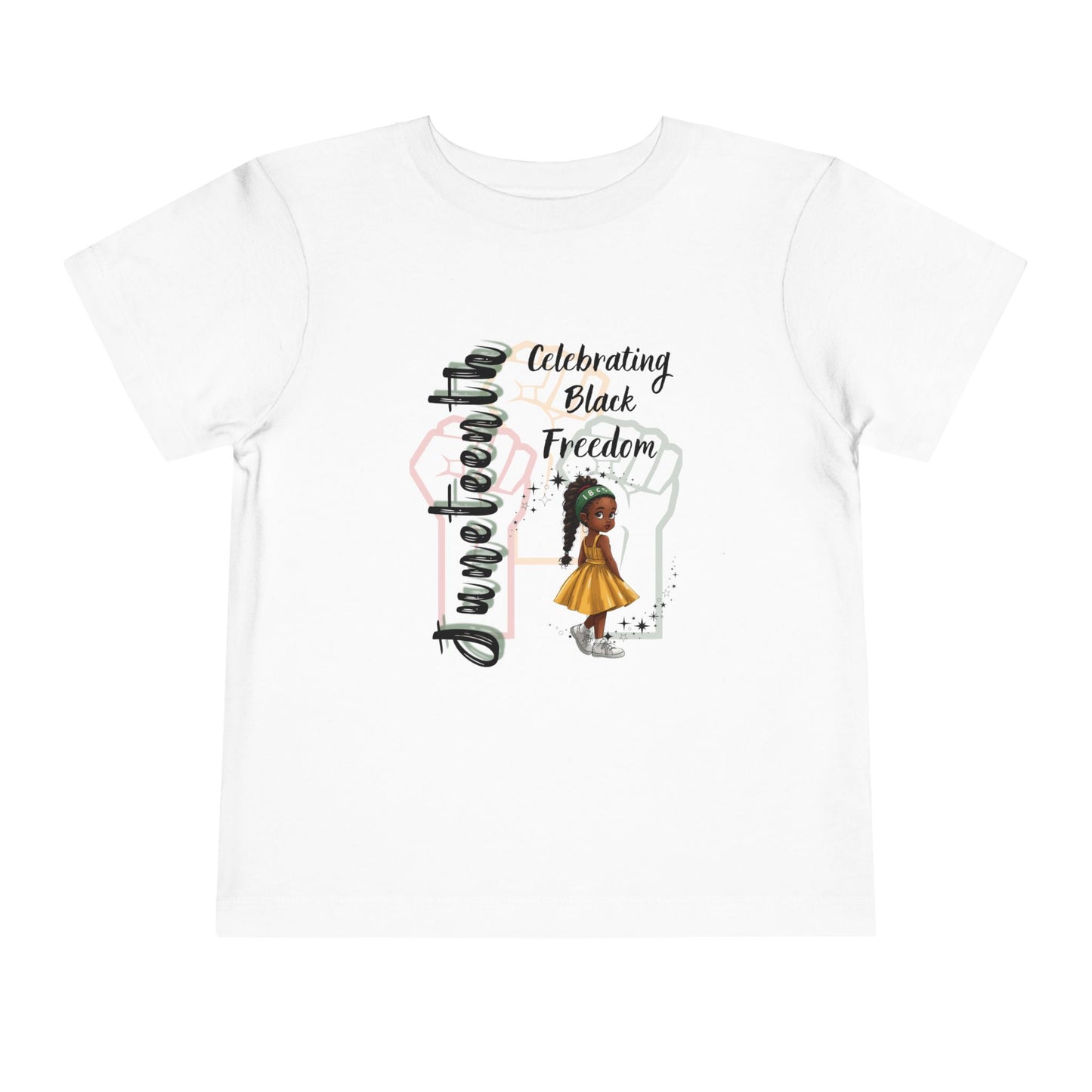 Toddler Tee - 'Celebrating Black Freedom' Cute Girl Juneteenth Shirt