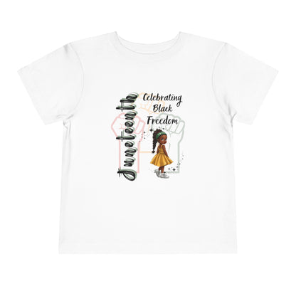 Toddler Tee - 'Celebrating Black Freedom' Cute Girl Juneteenth Shirt