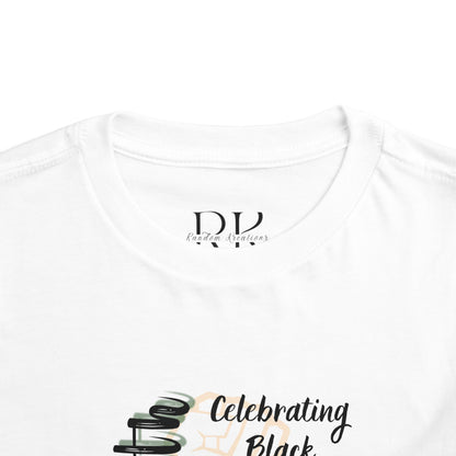 Toddler Tee - 'Celebrating Black Freedom' Cute Girl Juneteenth Shirt