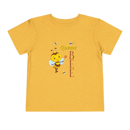 Queen Bee Toddler Short Sleeve Tee - Cute Kids Shirt for Bee Lovers