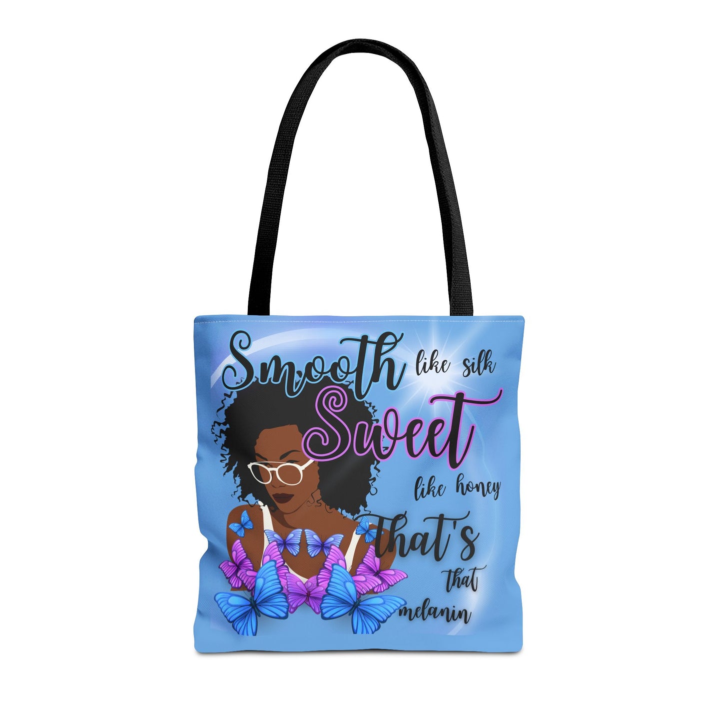 Melanin Tote Bag - Smooth Like Silk, Sweet Like Honey, Beautiful Calm Colors