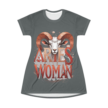 Aries Woman Dress - Zodiac Fashion, Astrology Apparel, Unique Gift, Boho Dress, Casual Wear, Birthday Outfit