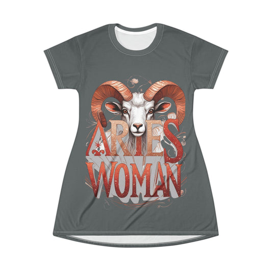 Aries Woman Dress - Zodiac Fashion, Astrology Apparel, Unique Gift, Boho Dress, Casual Wear, Birthday Outfit
