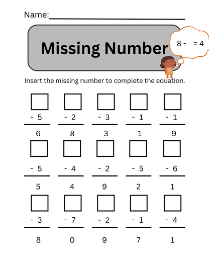 Math - Subtraction Worksheets