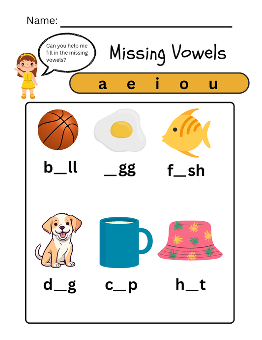 Vowels Worksheets