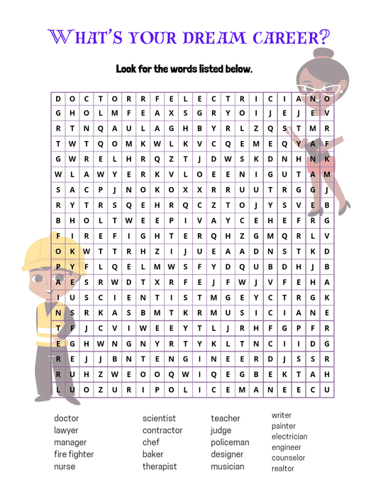 What's Your Dream Career Word Search