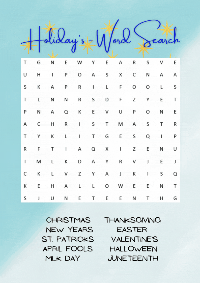 Holiday's - Word Search Bundle