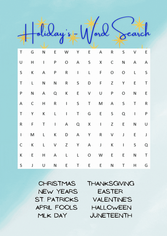 Holiday's - Word Search Bundle
